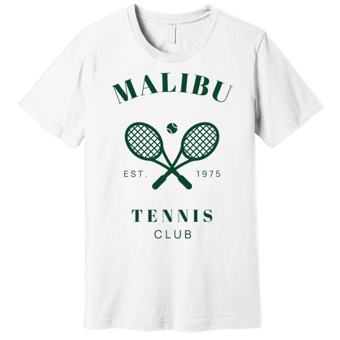 Malibu California Preppy Tennis Club Green Premium T-Shirt