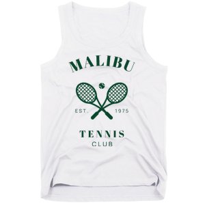 Malibu California Preppy Tennis Club Green Tank Top