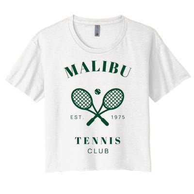 Malibu California Preppy Tennis Club Green Women's Crop Top Tee