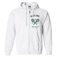 Malibu California Preppy Tennis Club Green Full Zip Hoodie