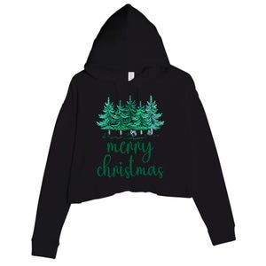 Merry Christmas Pink Christmas Tree Santa Xmas Gift Crop Fleece Hoodie