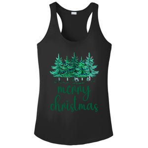 Merry Christmas Pink Christmas Tree Santa Xmas Gift Ladies PosiCharge Competitor Racerback Tank