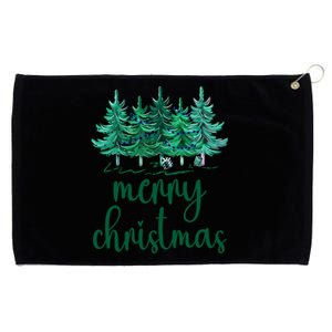 Merry Christmas Pink Christmas Tree Santa Xmas Gift Grommeted Golf Towel