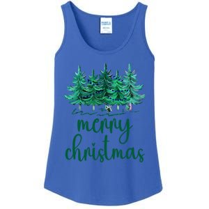 Merry Christmas Pink Christmas Tree Santa Xmas Gift Ladies Essential Tank