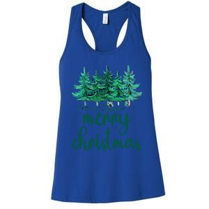 Merry Christmas Pink Christmas Tree Santa Xmas Gift Women's Racerback Tank