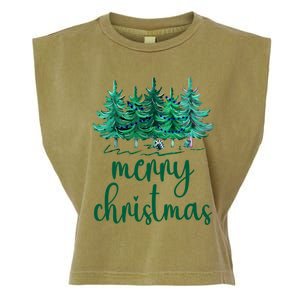 Merry Christmas Pink Christmas Tree Santa Xmas Gift Garment-Dyed Women's Muscle Tee