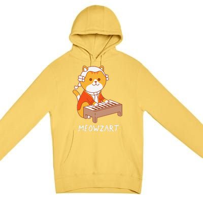 Meowzart Cat Pun Classical Music Piano Funny Premium Pullover Hoodie