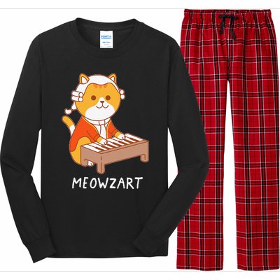 Meowzart Cat Pun Classical Music Piano Funny Long Sleeve Pajama Set