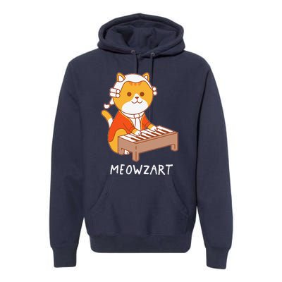 Meowzart Cat Pun Classical Music Piano Funny Premium Hoodie