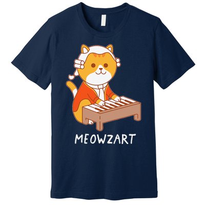 Meowzart Cat Pun Classical Music Piano Funny Premium T-Shirt