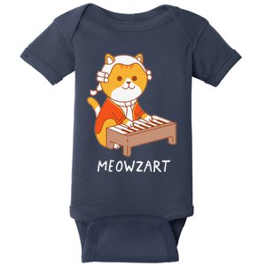 Meowzart Cat Pun Classical Music Piano Funny Baby Bodysuit