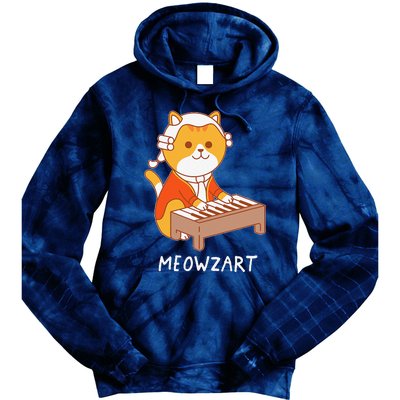 Meowzart Cat Pun Classical Music Piano Funny Tie Dye Hoodie