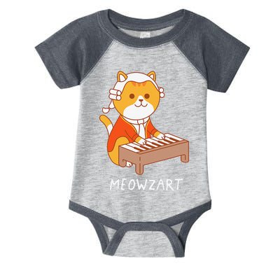 Meowzart Cat Pun Classical Music Piano Funny Infant Baby Jersey Bodysuit