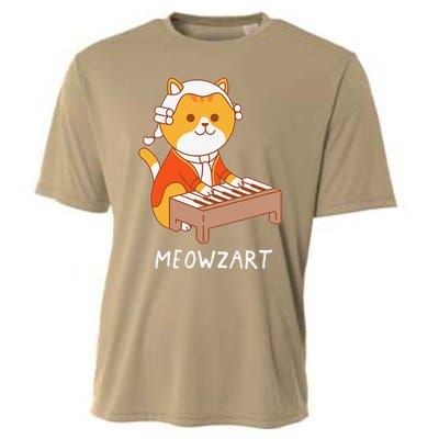 Meowzart Cat Pun Classical Music Piano Funny Cooling Performance Crew T-Shirt