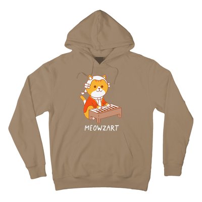 Meowzart Cat Pun Classical Music Piano Funny Hoodie