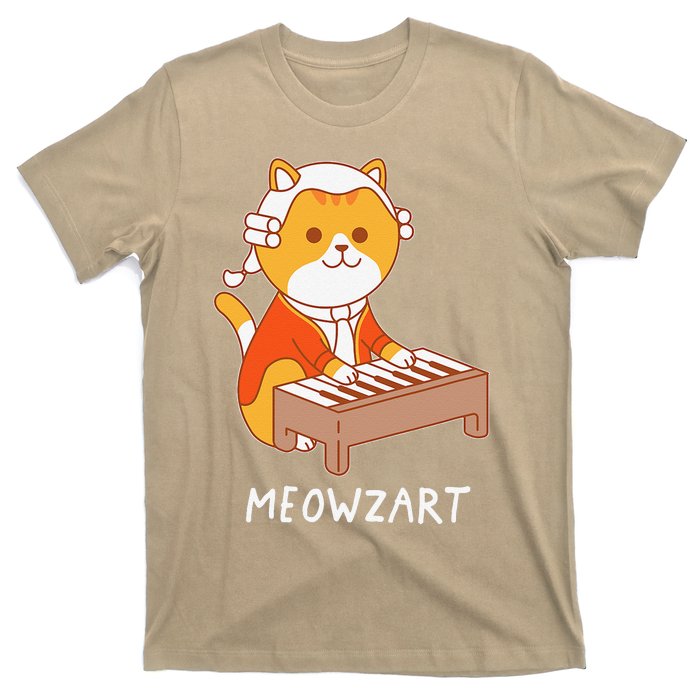 Meowzart Cat Pun Classical Music Piano Funny T-Shirt