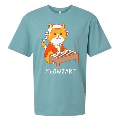 Meowzart Cat Pun Classical Music Piano Funny Sueded Cloud Jersey T-Shirt