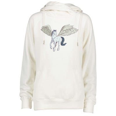 Mythical Creature Pegasus Womens Funnel Neck Pullover Hood