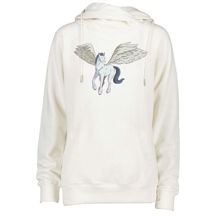 Mythical Creature Pegasus Womens Funnel Neck Pullover Hood