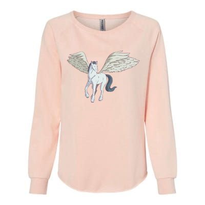 Mythical Creature Pegasus Womens California Wash Sweatshirt