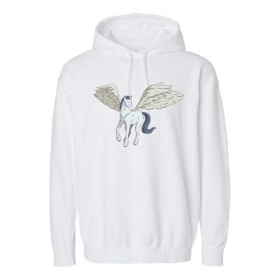 Mythical Creature Pegasus Garment-Dyed Fleece Hoodie
