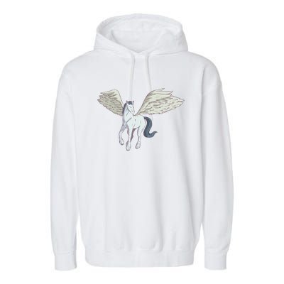 Mythical Creature Pegasus Garment-Dyed Fleece Hoodie