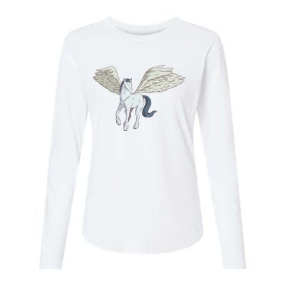 Mythical Creature Pegasus Womens Cotton Relaxed Long Sleeve T-Shirt