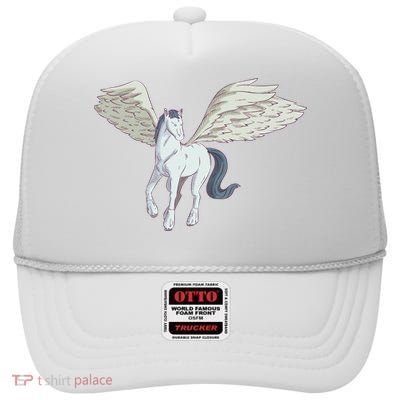 Mythical Creature Pegasus High Crown Mesh Back Trucker Hat