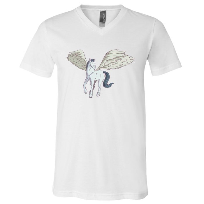 Mythical Creature Pegasus V-Neck T-Shirt