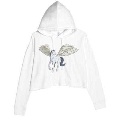 Mythical Creature Pegasus Crop Fleece Hoodie