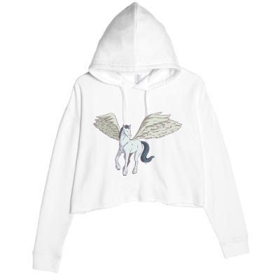 Mythical Creature Pegasus Crop Fleece Hoodie