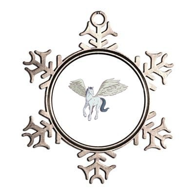 Mythical Creature Pegasus Metallic Star Ornament