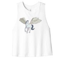 Mythical Creature Pegasus Women's Racerback Cropped Tank