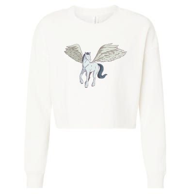 Mythical Creature Pegasus Cropped Pullover Crew