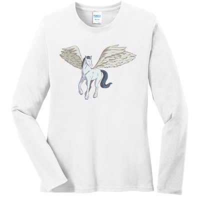 Mythical Creature Pegasus Ladies Long Sleeve Shirt