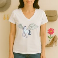 Mythical Creature Pegasus Women's V-Neck T-Shirt