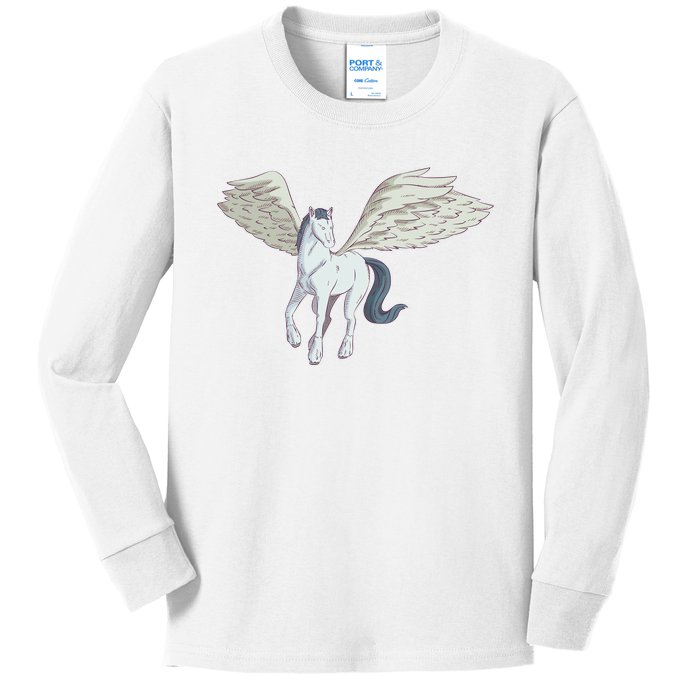 Mythical Creature Pegasus Kids Long Sleeve Shirt