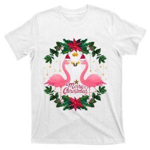 Merry Christmas Pink Flamingo T-Shirt