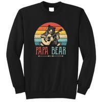 Mens Cute Papa Bear Vintage Father's Day Retro Dad Guitar Sweatshirt