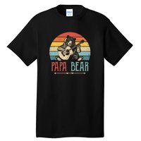 Mens Cute Papa Bear Vintage Father's Day Retro Dad Guitar Tall T-Shirt