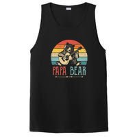 Mens Cute Papa Bear Vintage Father's Day Retro Dad Guitar PosiCharge Competitor Tank