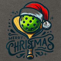 Merry Christmas Pickleball Pickle Ball and Paddle Santa Hat Cotton Canvas Backpack