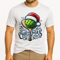 Merry Christmas Pickleball Pickle Ball and Paddle Santa Hat Cooling Performance Crew T-Shirt