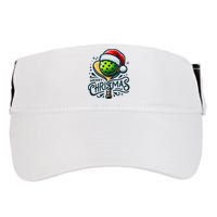 Merry Christmas Pickleball Pickle Ball and Paddle Santa Hat Adult Drive Performance Visor