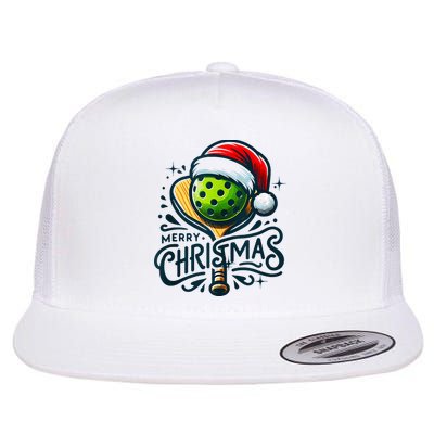 Merry Christmas Pickleball Pickle Ball and Paddle Santa Hat Flatbill Hat