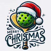 Merry Christmas Pickleball Pickle Ball and Paddle Santa Hat Flatbill Hat
