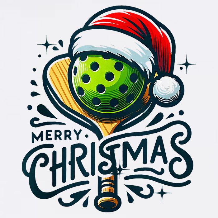 Merry Christmas Pickleball Pickle Ball and Paddle Santa Hat Flatbill Hat