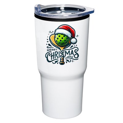 Merry Christmas Pickleball Pickle Ball and Paddle Santa Hat Tumbler