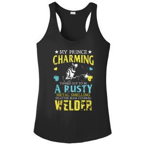 My Charming Prince Is A Welder Welding Gear Welder Wife Premium Ladies PosiCharge Competitor Racerback Tank