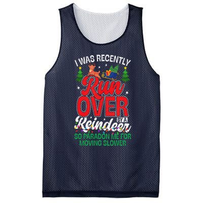 Merry Christmas Pardon I Was Recently Run Over By A Reindeer Mesh Reversible Basketball Jersey Tank